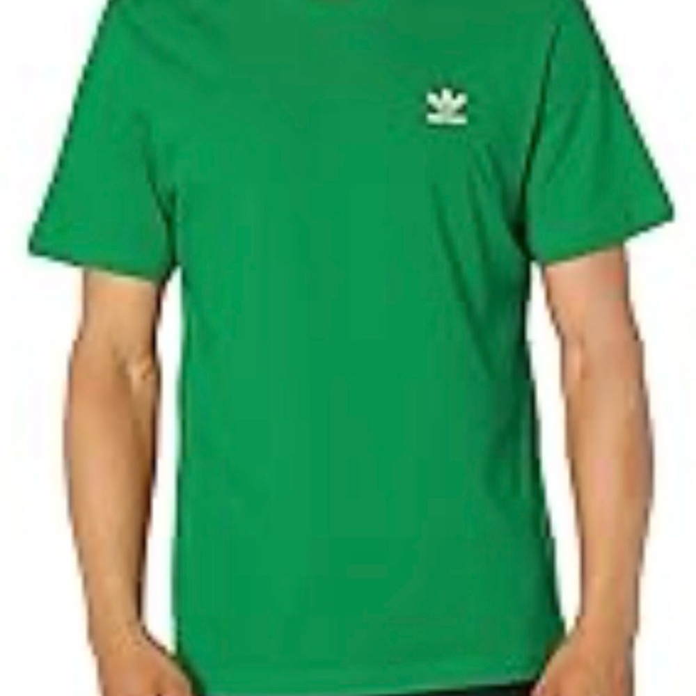 Adidas Men's Green V-Neck Shirt